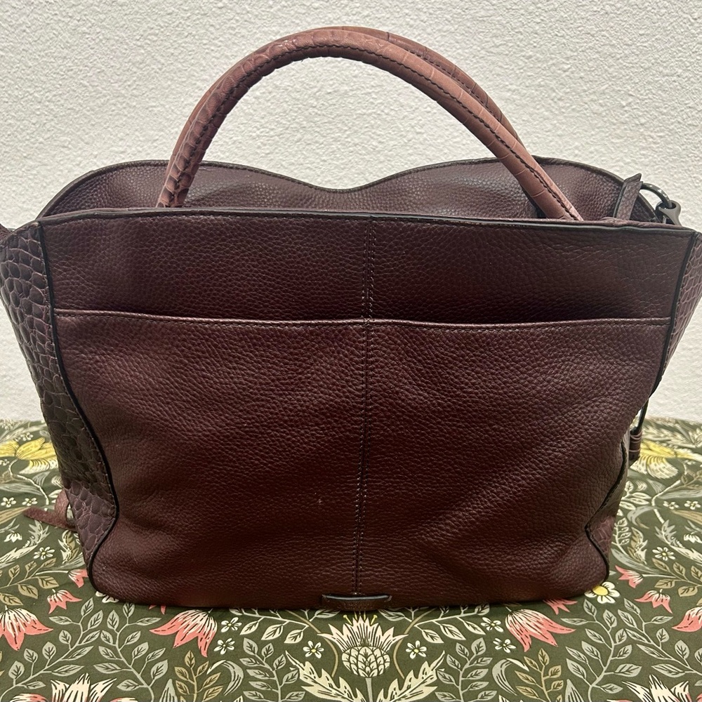 Vince Camuto elegant ox blood Leather Handbag with cross body strap